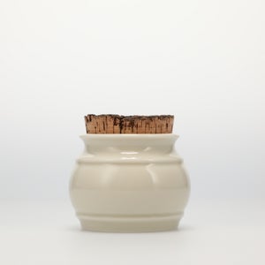 キッチンツールキャニスター 75mm 樽 グレー 鬼皮コルク付 5150