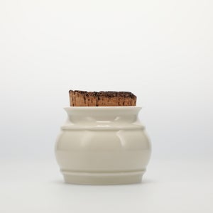 キッチンツールキャニスター 75mm 樽 グレー 鬼皮コルク付 4684