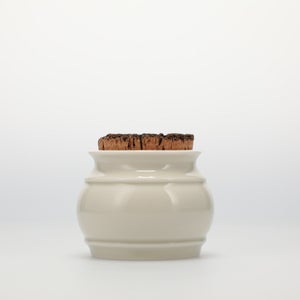 キッチンツールキャニスター 75mm 樽 グレー 鬼皮コルク付 4737