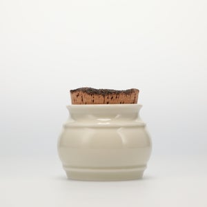 キッチンツールキャニスター 75mm 樽 グレー 鬼皮コルク付 4964