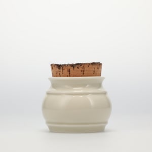 キッチンツールキャニスター 75mm 樽 グレー 鬼皮コルク付 4993