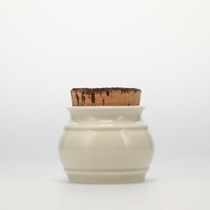 キッチンツールキャニスター 75mm 樽 グレー 鬼皮コルク付 4999