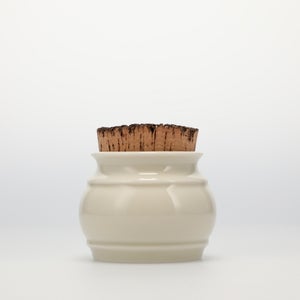 キッチンツールキャニスター 75mm 樽 グレー 鬼皮コルク付 5008