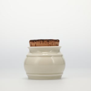 キッチンツールキャニスター 75mm 樽 グレー 鬼皮コルク付 5054