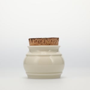 キッチンツールキャニスター 75mm 樽 グレー 鬼皮コルク付 5055