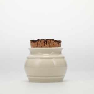 キッチンツールキャニスター 75mm 樽 グレー 鬼皮コルク付 5057