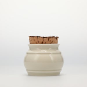 キッチンツールキャニスター 75mm 樽 グレー 鬼皮コルク付 5145