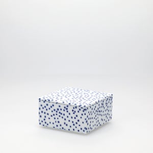 重箱 小＋蓋セット 四角ちらし/呉須 0002