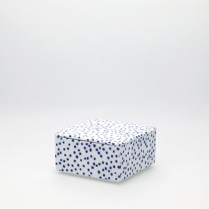 重箱 小＋蓋セット 四角ちらし/呉須 0003