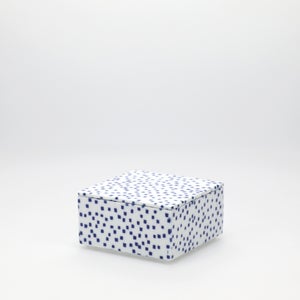 重箱 小＋蓋セット 四角ちらし/呉須 0005