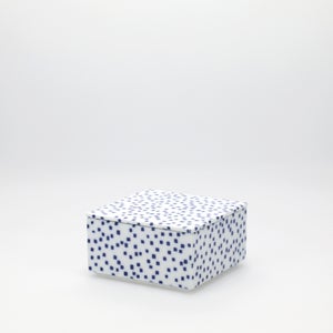 重箱 小＋蓋セット 四角ちらし/呉須 0006