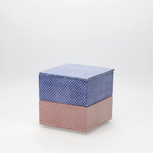 重箱 小＋蓋 2段セット 呉須 / 赤絵 0017