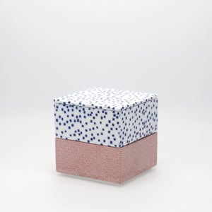 重箱 小＋蓋 2段セット 呉須 / 赤絵 0019