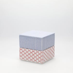 重箱 小＋蓋 2段セット 呉須 / 赤絵 0021