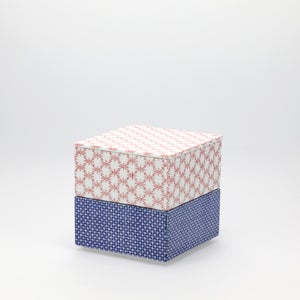 重箱 小＋蓋 2段セット 赤絵 / 呉須 0027