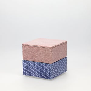 重箱 小＋蓋 2段セット 赤絵 / 呉須 0216