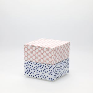 重箱 小＋蓋 2段セット 赤絵 / 呉須 0031