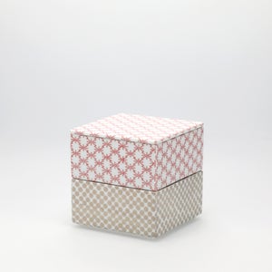 重箱 小＋蓋 2段セット 赤絵 / 銀 0047