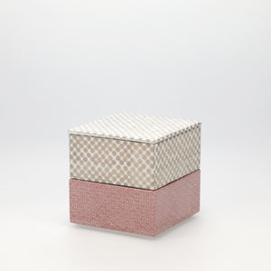 重箱 小＋蓋 2段セット 銀 / 赤絵 0275