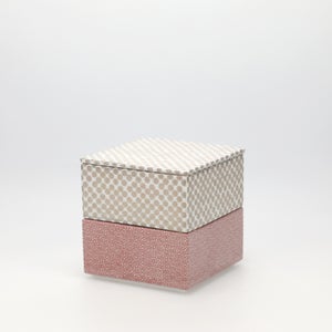 重箱 小＋蓋 2段セット 銀 / 赤絵 0276