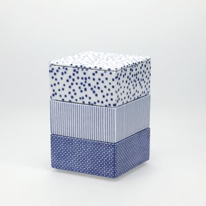 重箱 小＋蓋 3段セット 呉須 / 呉須 / 呉須 0001