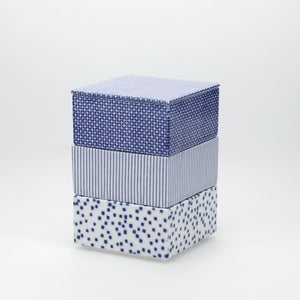 重箱 小＋蓋 3段セット 呉須 / 呉須 / 呉須 0003