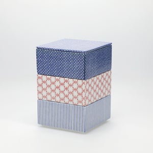 重箱 小＋蓋 3段セット 呉須 / 呉須 / 赤絵 0015