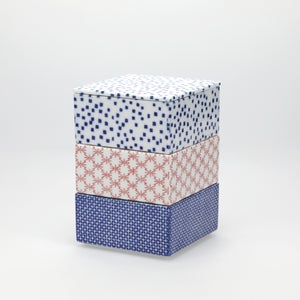 重箱 小＋蓋 3段セット 呉須 / 呉須 / 赤絵 0013