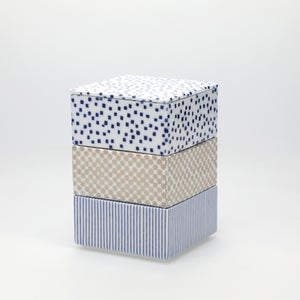 重箱 小＋蓋 3段セット 呉須 / 呉須 / 銀 0025