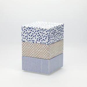 重箱 小＋蓋 3段セット 呉須 / 呉須 / 銀 0025