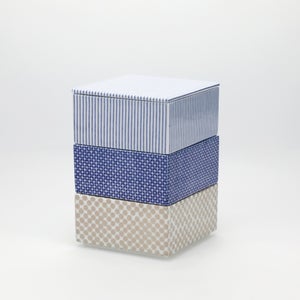 重箱 小＋蓋 3段セット 呉須 / 呉須 / 銀 0027