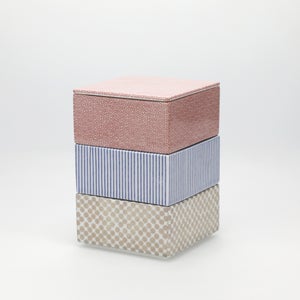 重箱 小＋蓋 3段セット 赤絵 / 呉須 / 銀 0047