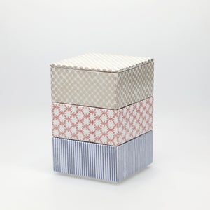 重箱 小＋蓋 3段セット 銀 / 赤絵 / 呉須 0041