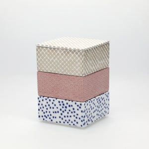 重箱 小＋蓋 3段セット 銀 / 赤絵 / 呉須 0043