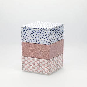 重箱 小＋蓋 3段セット 呉須 / 赤絵 / 赤絵 0021