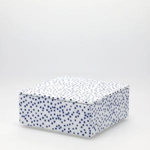 重箱 中＋蓋セット 四角ちらし/呉須 0005