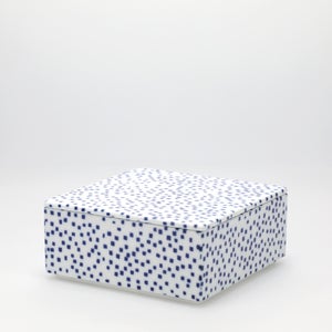 重箱 中＋蓋セット 四角ちらし/呉須 0003