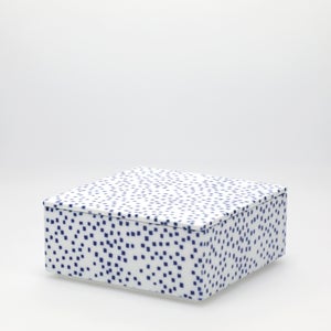 重箱 中＋蓋セット 四角ちらし/呉須 0004