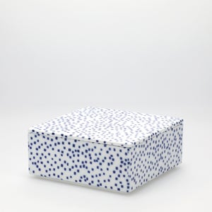 重箱 中＋蓋セット 四角ちらし/呉須 0005