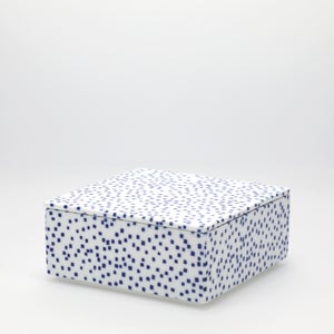 重箱 中＋蓋セット 四角ちらし/呉須 0006