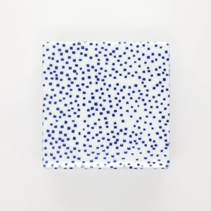 重箱 中＋蓋セット 四角ちらし/呉須 0003