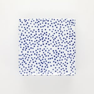 重箱 中＋蓋セット 四角ちらし/呉須 0006