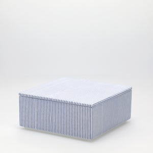 重箱 中＋蓋セット 縞/呉須 0003