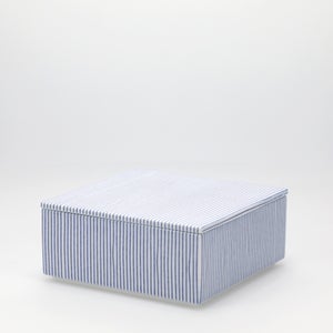 重箱 中＋蓋セット 縞/呉須 0006