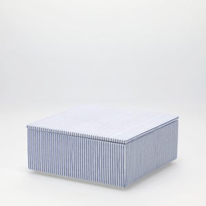 重箱 中＋蓋セット 縞/呉須 0006