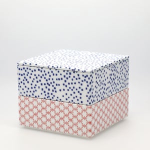 重箱 中＋蓋 2段セット 呉須 / 赤絵 0122