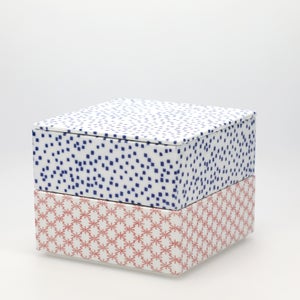 重箱 中＋蓋 2段セット 呉須 / 赤絵 0123