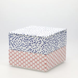 重箱 中＋蓋 2段セット 呉須 / 赤絵 0126