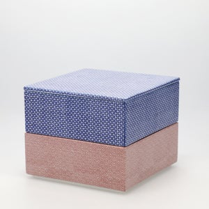 重箱 中＋蓋 2段セット 呉須 / 赤絵 0166