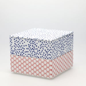 重箱 中＋蓋 2段セット 呉須 / 赤絵 0122